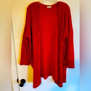 Game day gal cardigan red sweater with pockets